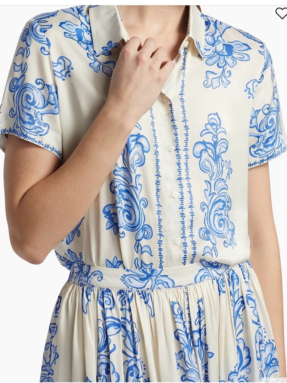 Johnny Was Kenzie Floral Print Shirt and Skirt Set - Picture 2 of 13